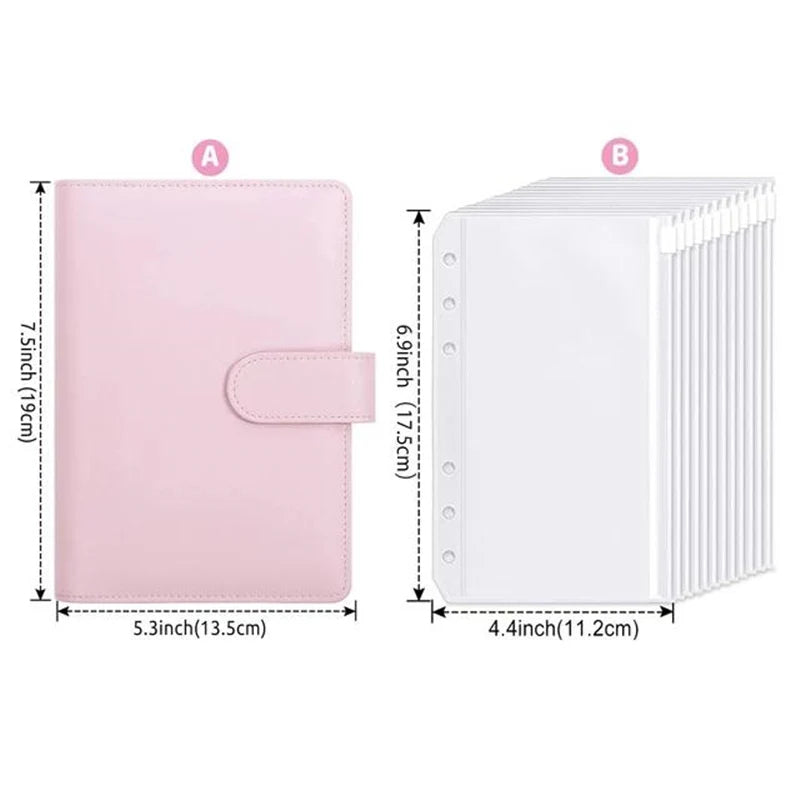 Classeur Budget en Cuir PU avec Enveloppes de Caisse