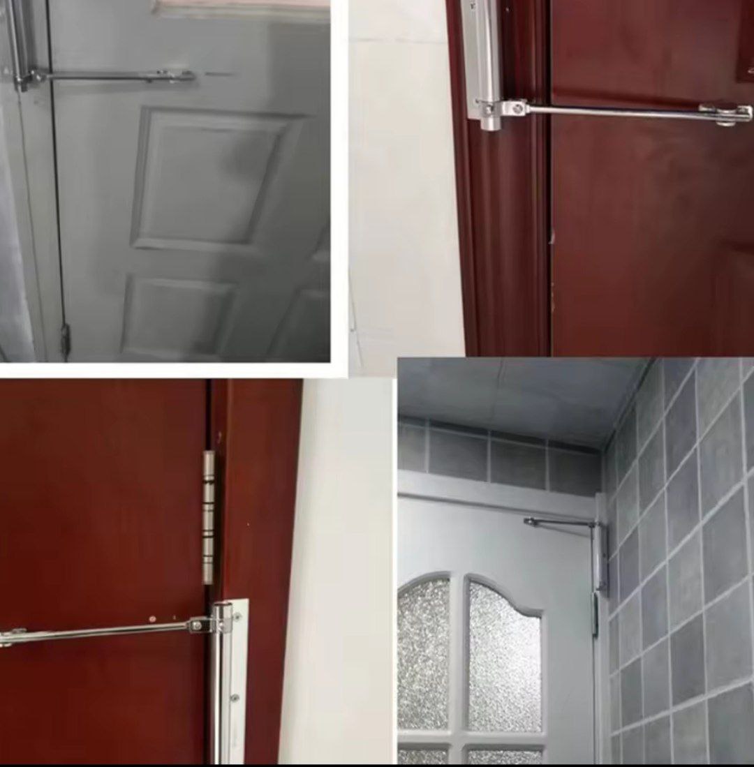 Ferme-porte en acier inoxydable avec dispositif à ressort invisible