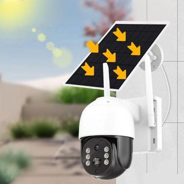 Caméra Sécurité avec Panneau Solaire HD, 355°