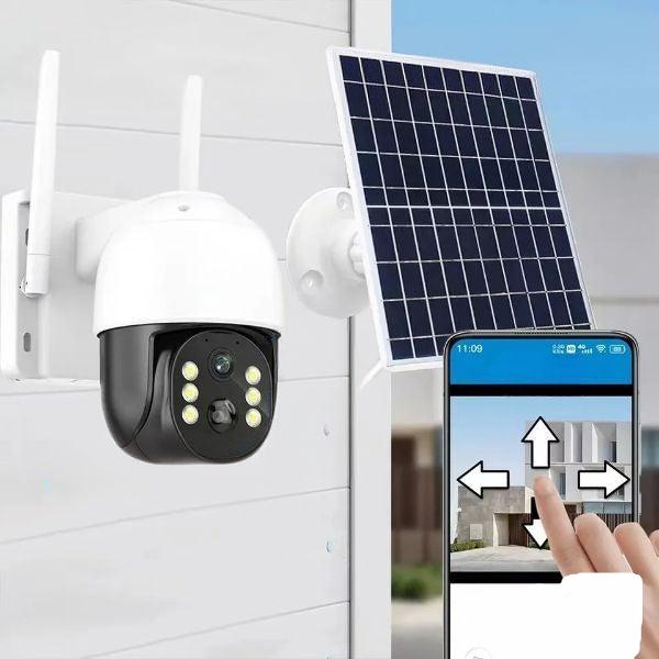 Caméra Sécurité avec Panneau Solaire HD, 355°