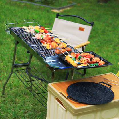 Barbecue à Charbon de Bois Fumoir Portable Pliant - Parfait pour l'Aïd al-Adha et les festivités en plein air!