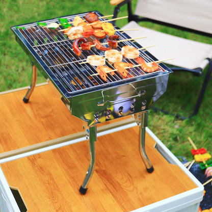 Barbecue à Charbon de Bois Fumoir Portable Pliant - Parfait pour l'Aïd al-Adha et les festivités en plein air!