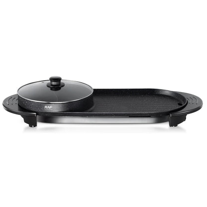 🔥🍖 RAF — Nouveau Grillé Électrique 2 en 1 avec Pot pour Barbecue, 1800W