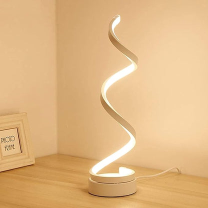 Lampe décorative de table LED moderne en forme de S élégante simple spirale en aluminium