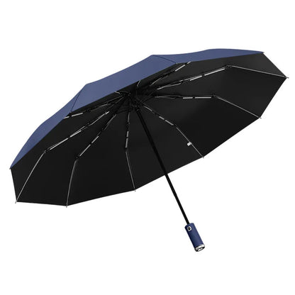 Parapluie LED Multifonction : Protection Solaire et Pluie avec Lampe de Poche Rotative