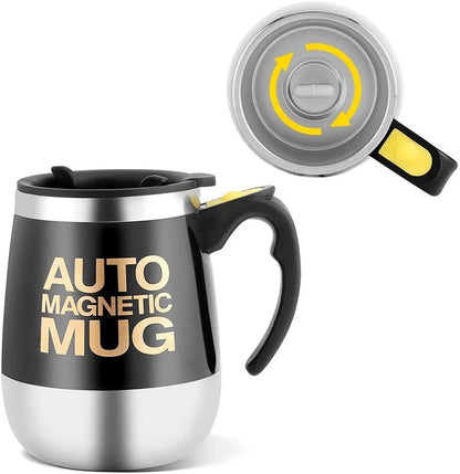 Tasse à café auto-mélangeuse en acier inoxydable ,Tasse magnétique automatique pour café, thé, chocolat chaud, boissons au cacao et aux protéines, noir