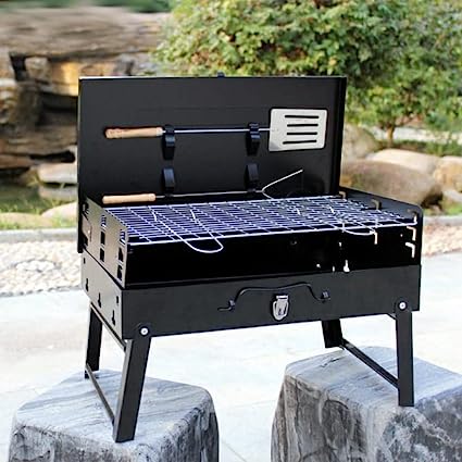 Grill barbecue pliant autonome - Boîte à outils portable pour barbecue, idéale pour les voyages, le camping et les pique-niques