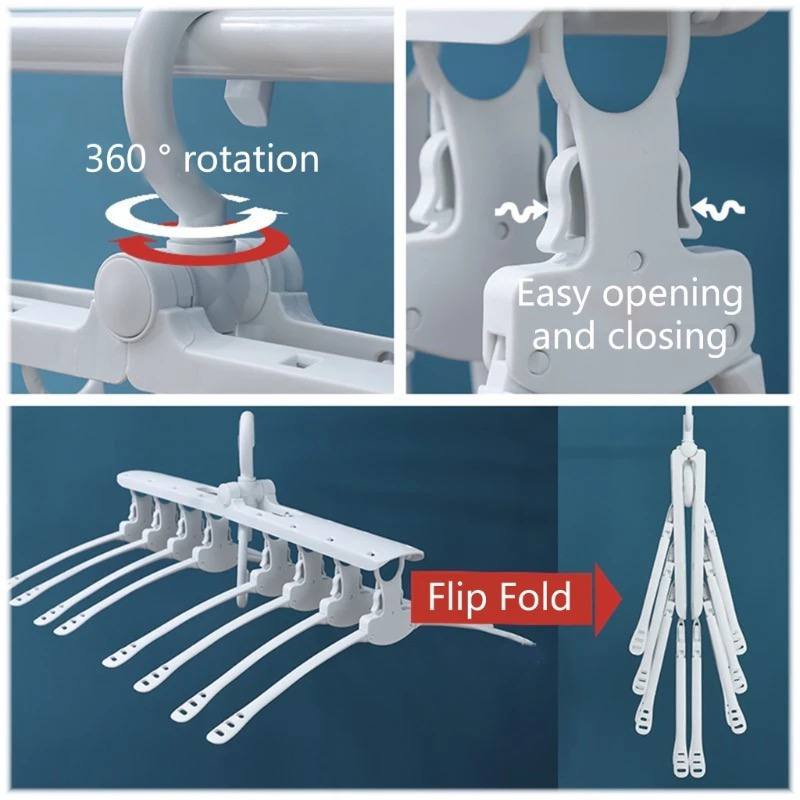 Cintre pliable multifonction pour un rangement optimisé: Pack de deux cintres