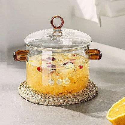 Bol à Soupe Transparent Antiadhésif pour Chauffage Instantané 1.5L