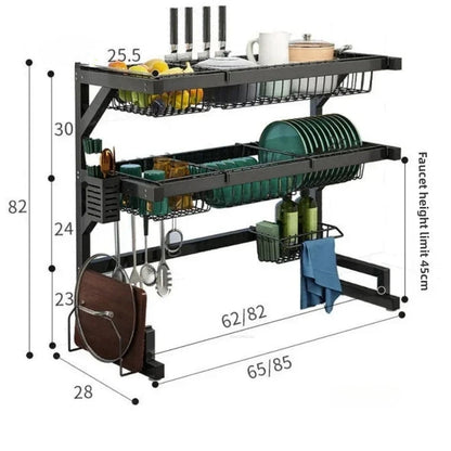 Grand Organisateur Extensible en Acier Inoxydable 2 étage