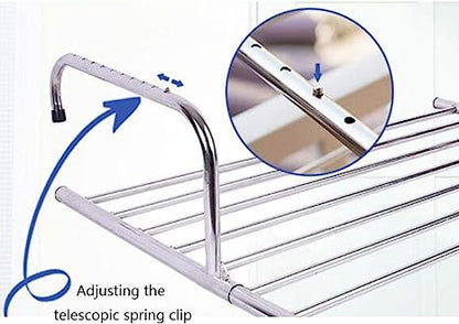 Étendoir à Linge Multi-Usage en Acier Inoxydable - Pratique et Polyvalence pour Vos Besoins de Séchage!