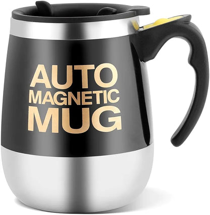 Tasse à café auto-mélangeuse en acier inoxydable ,Tasse magnétique automatique pour café, thé, chocolat chaud, boissons au cacao et aux protéines, noir