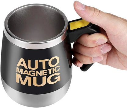 Tasse à café auto-mélangeuse en acier inoxydable ,Tasse magnétique automatique pour café, thé, chocolat chaud, boissons au cacao et aux protéines, noir