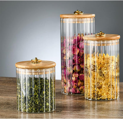 Glass Jars With Wooden Lids