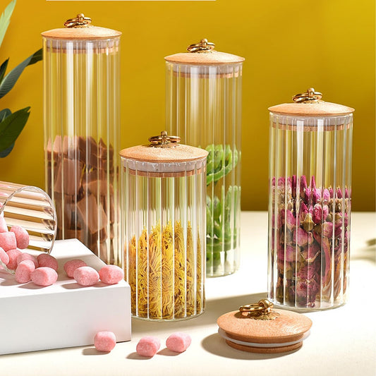 Glass Jars With Wooden Lids