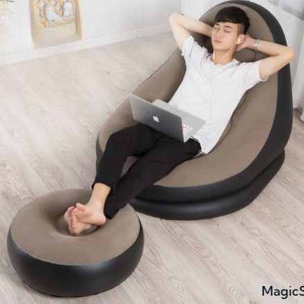 Canapé paresseux portable pliant avec repose-pieds