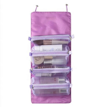 Trousse de toilette 4 en 1 pour femme , trousse de maquillage multifonctionnelle, trousse de toilette de voyage étanche, trousse de maquillage, trousse de maquillage humide et sèche