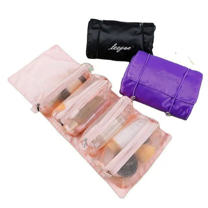 Trousse de toilette 4 en 1 pour femme , trousse de maquillage multifonctionnelle, trousse de toilette de voyage étanche, trousse de maquillage, trousse de maquillage humide et sèche