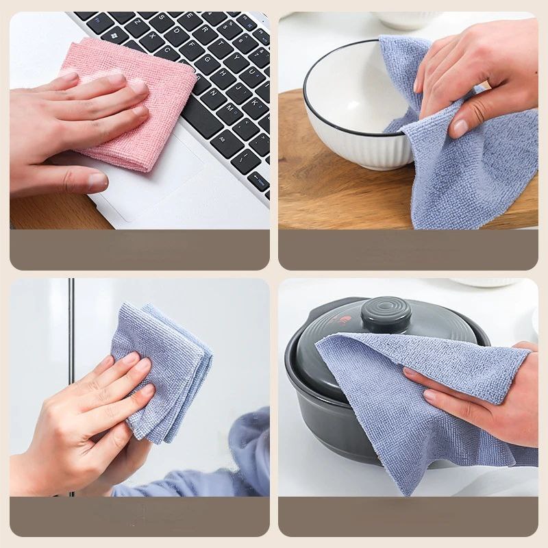 Chiffons de nettoyage absorbants réutilisables, lingettes de nettoyage et de séchage réutilisables en microfibre avec boîte distributrice, 20cm x 20 cm, paquet de 20 pièces