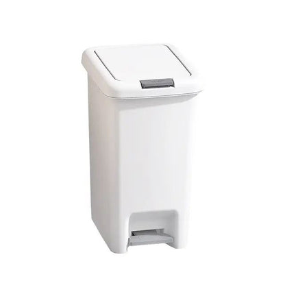 Petite poubelle de salle de bain avec couvercle, poubelle à pédale de 2,6 gallons/10 L, corbeille à papier fine ouverte à pression pour cuisine, chambre à coucher, bureau, toilettes