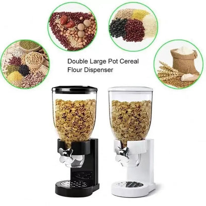 Dry Food Dispenser Dual Control Dry Food Cereal Dispenser Storage Boxes Food Container Round