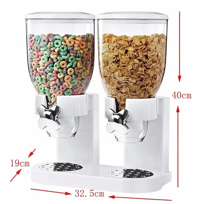 Dry Food Dispenser Dual Control Dry Food Cereal Dispenser Storage Boxes Food Container Round