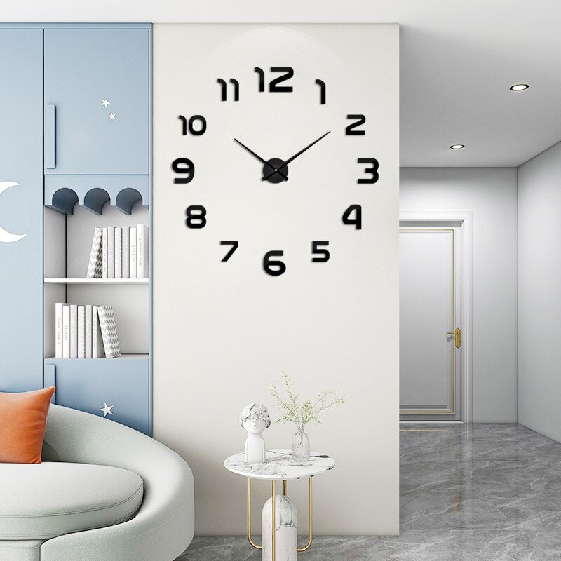 Horloge Murale Miroir Acrylique 3D Élégance Moderne