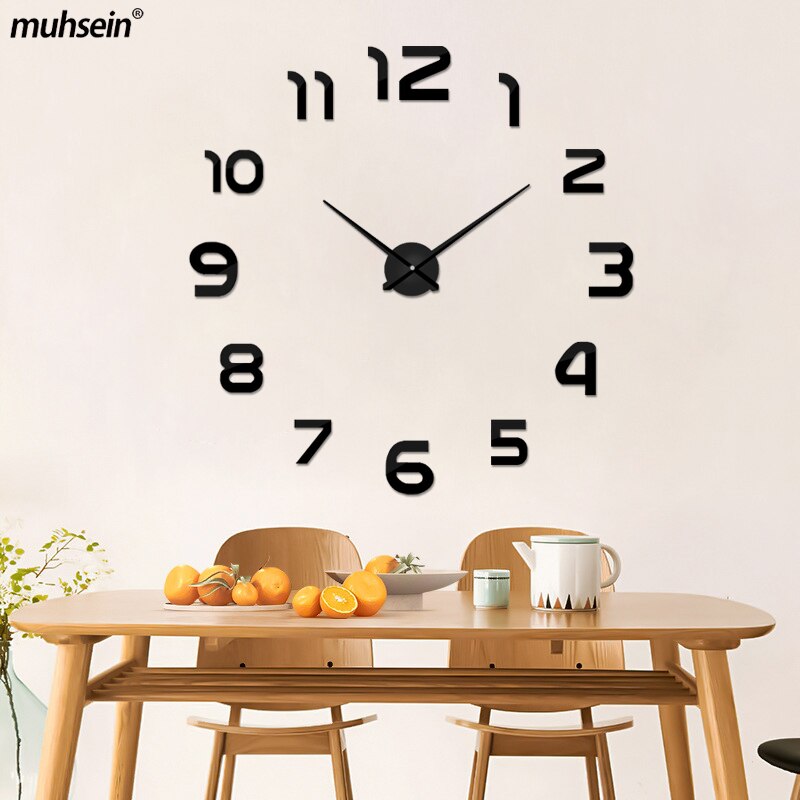 Horloge Murale Miroir Acrylique 3D Élégance Moderne