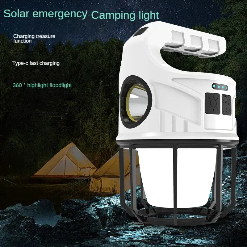 LED Solar Charging Light Energy-saving USB Night Lamp Mobile Outdoor Portable Camping Atmosphere Power Emergency Flashlight