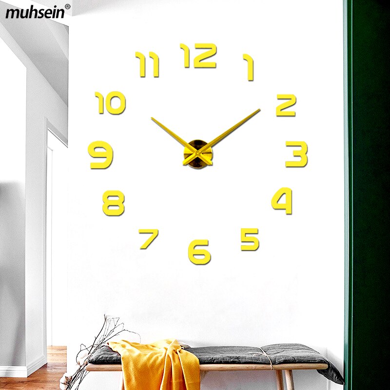 Horloge Murale Miroir Acrylique 3D Élégance Moderne