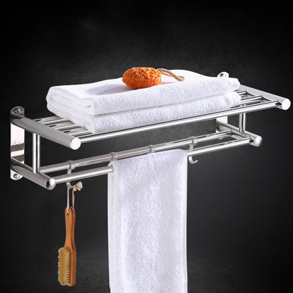 Étagère à serviettes de salle de bain 61 cm - Porte-serviettes en acier inoxydable