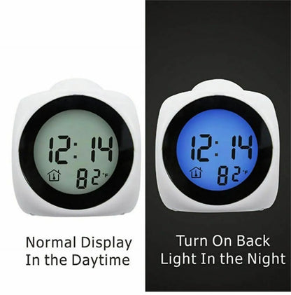 Alarm Clock LED Wall/Ceiling Projection LCD Digital Voice Talking Temperature for Bedroom Wake Up with Godinnik on the Wall