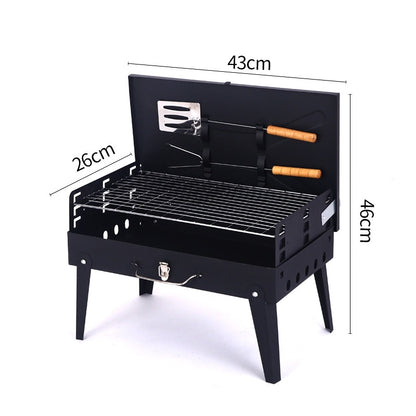 Grill barbecue pliant autonome - Boîte à outils portable pour barbecue, idéale pour les voyages, le camping et les pique-niques