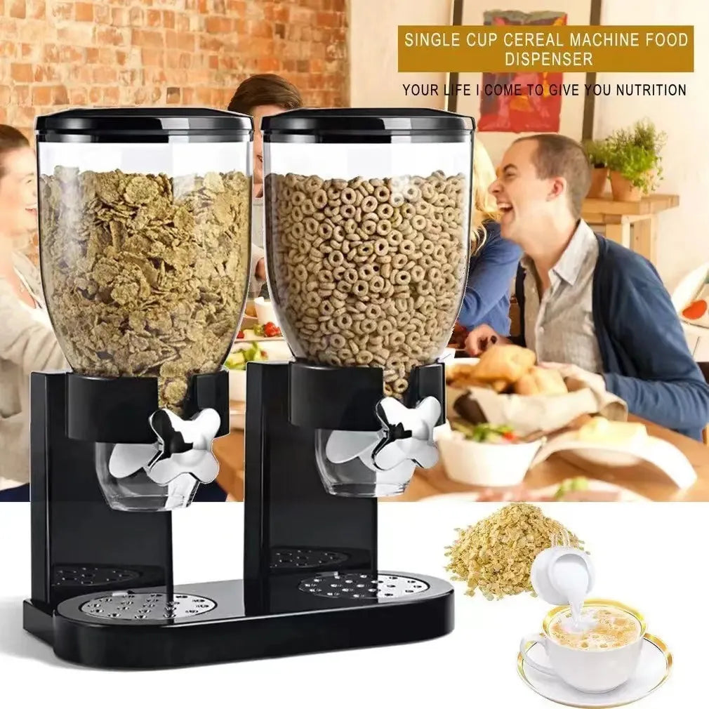 Dry Food Dispenser Dual Control Dry Food Cereal Dispenser Storage Boxes Food Container Round