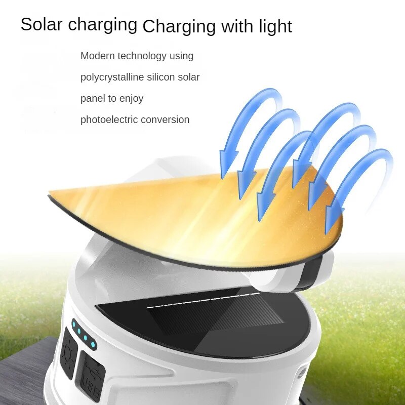 LED Solar Charging Light Energy-saving USB Night Lamp Mobile Outdoor Portable Camping Atmosphere Power Emergency Flashlight