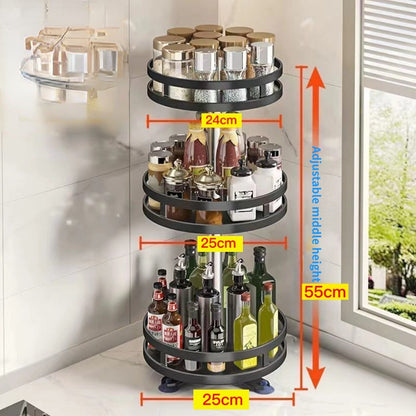 Plateau de Rangement Rotatif- Organisation Pratique à 360 Degrés pour Votre Cuisine, Armoire et Garde-Manger!