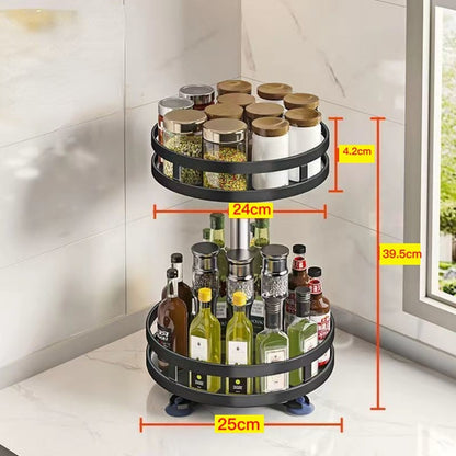 Plateau de Rangement Rotatif- Organisation Pratique à 360 Degrés pour Votre Cuisine, Armoire et Garde-Manger!