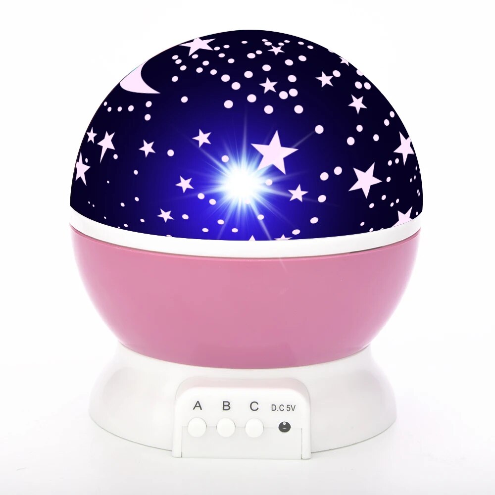 Projector Lamp Children Bedroom LED Night Light Baby Lamp Decor Rotating Starry Nursery Moon Galaxy Projector Table Lamp