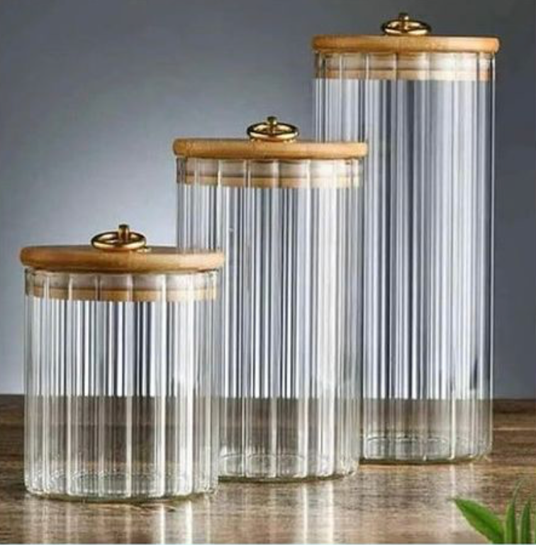 Glass Jars With Wooden Lids