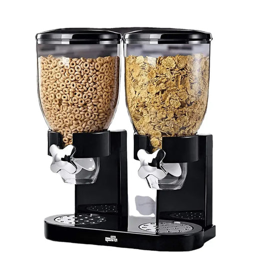 Dry Food Dispenser Dual Control Dry Food Cereal Dispenser Storage Boxes Food Container Round