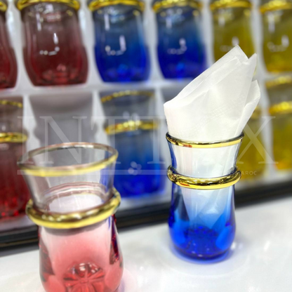 🫖 Service de Verres à Thé Colorés avec Bordures Dorées ✨