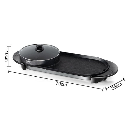 🔥🍖 RAF — Nouveau Grillé Électrique 2 en 1 avec Pot pour Barbecue, 1800W