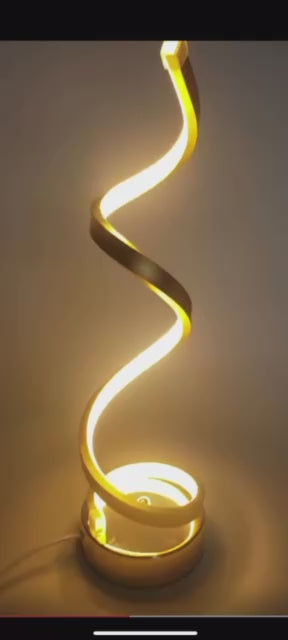 Lampe décorative de table LED moderne en forme de S élégante simple spirale en aluminium