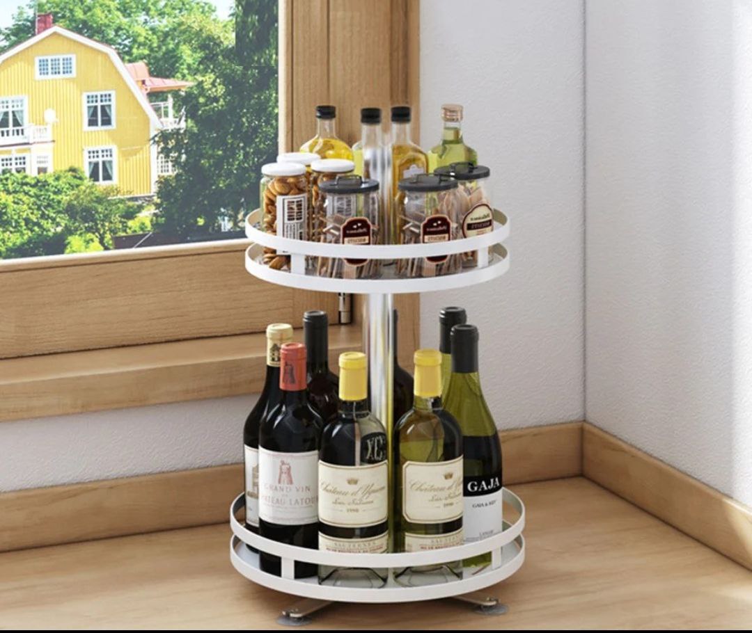 Plateau de Rangement Rotatif- Organisation Pratique à 360 Degrés pour Votre Cuisine, Armoire et Garde-Manger!