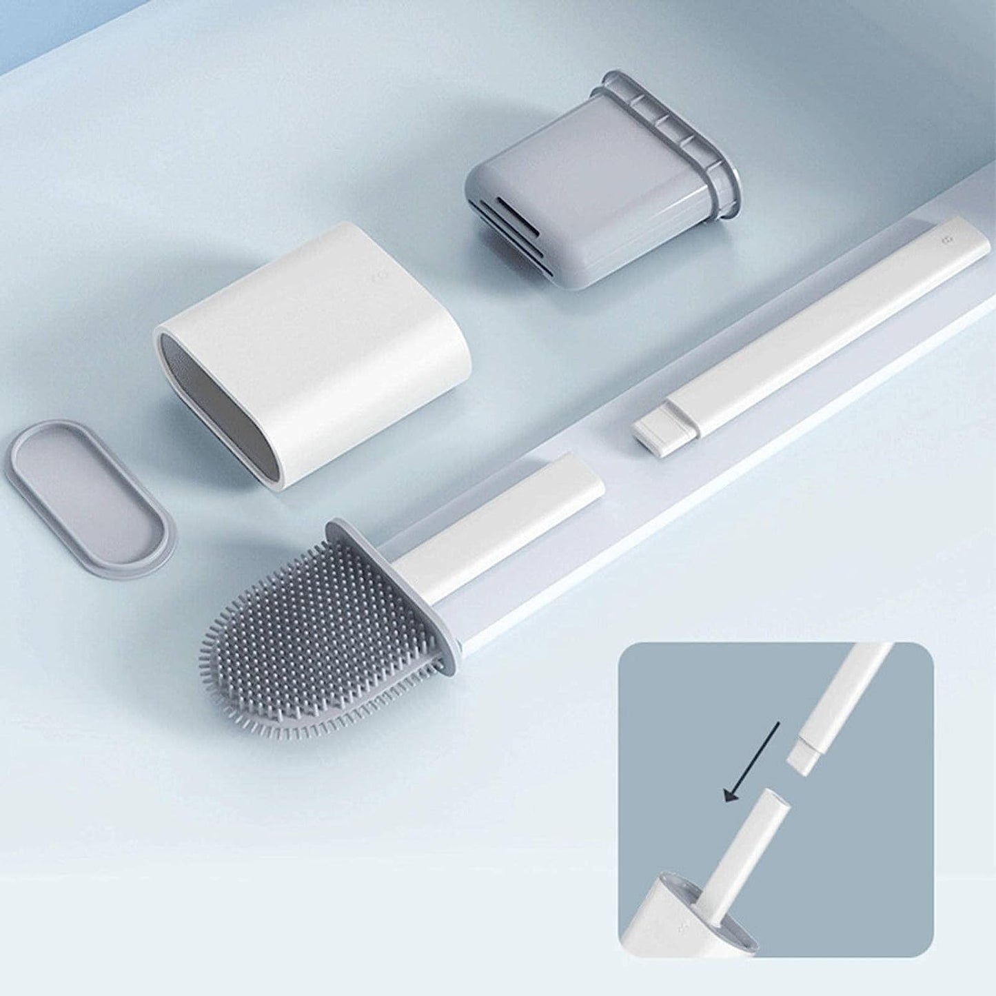 Brosse de Toilette en Silicone sans Fréquence - Nettoyage sans effort, propreté garantie !