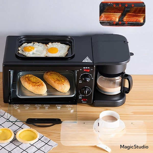 Machine à petit-déjeuner 3 en 1, machine à rôtir, four électrique, appareils de cuisine