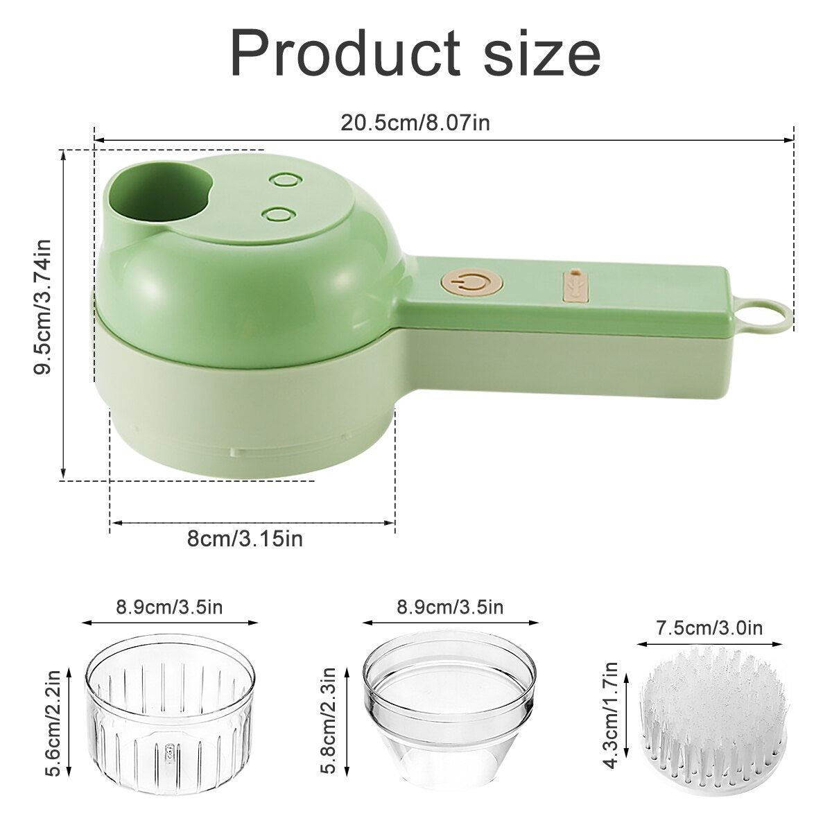 Ensemble de coupe-légumes électrique 4 en 1 portable - Simplifiez votre préparation culinaire !