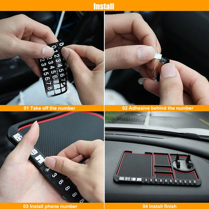 Tapis + Support Téléphone Antidérapant Pour Tableau De Bord De Voiture