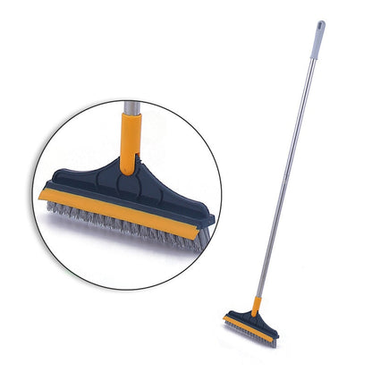 Brosse à récurer 2 en 1 avec balai - Nettoyez efficacement et rapidement vos surfaces en un seul outil !