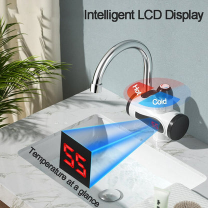 Robinet chauffe-eau instantané pour cuisine salle de bain avec affichage numérique LED